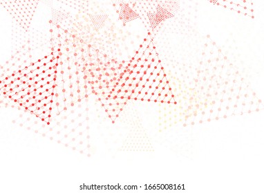 Light Red, Yellow vector template with crystals, circles. Abstract gradient illustration with circles, triangles. Smart design for your adverts.