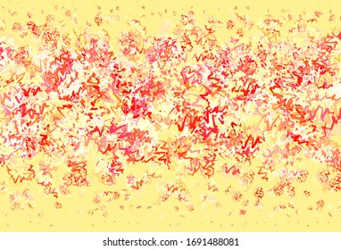 Light Red, Yellow vector template with curved lines. Colorful illustration in simple style with gradient. Pattern for your business design.