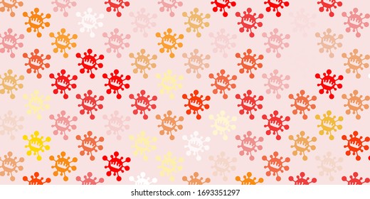 Light red, yellow vector template with flu signs. Colorful abstract illustration with gradient medical shapes. Simple design against epidemic information.