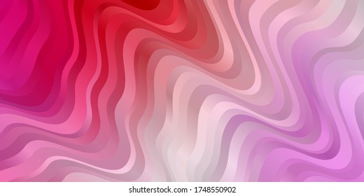 Light Red, Yellow vector template with curves. Abstract gradient illustration with wry lines. Template for cellphones.