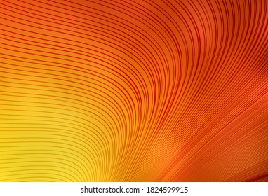 Plantilla vectorial de color rojo claro y amarillo con líneas irregulares. Muestra geométrica colorida con líneas de degradado.  Textos para folletos, folletos.