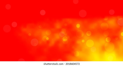 Light Red, Yellow vector template with circles. Abstract decorative design in gradient style with bubbles. Pattern for booklets, leaflets.