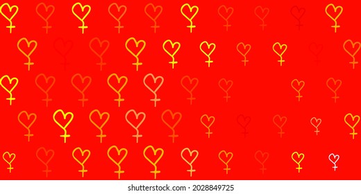 Light Red, Yellow vector template with businesswoman signs. Colorful feminism symbols with a gradient in modern style. Best design to show the power of women.