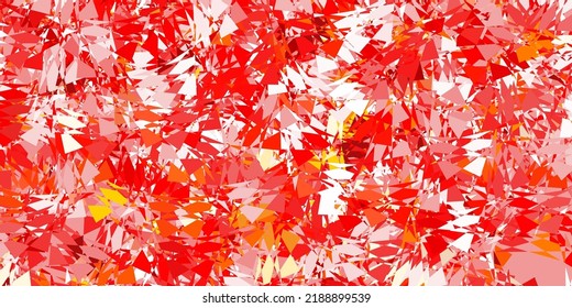 Light red, yellow vector template with triangle shapes. Simple design in abstract style with triangles, lines. Landing pages material.