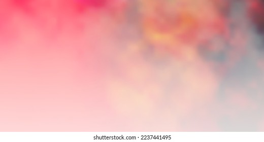 Light Red, Yellow vector template with sky, clouds. Illustration in abstract style with gradient clouds. Pattern for your booklets, leaflets.