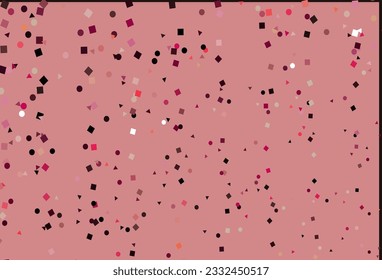 Light Red, Yellow vector template with crystals, circles, squares. Illustration with set of colorful circles, triangles, squares. Smart design for your business advert.