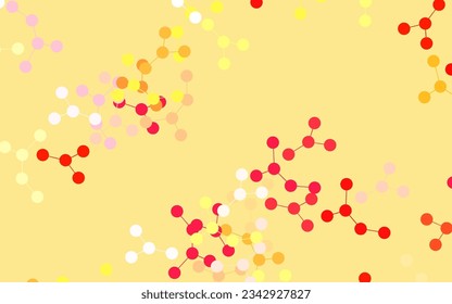 Light Red, Yellow vector template with artificial intelligence structure. Abstract illustration with links and dots of AI. Template for ads of intellect, innovations.