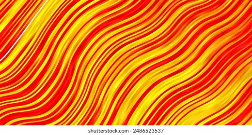 Light Red, Yellow vector template with curves. Abstract illustration with gradient bows. Design for your business promotion.
