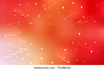 Light Red, Yellow vector template with carnival confetti. Confetti on blurred abstract background with colorful gradient. The template can be used as a background for postcards.