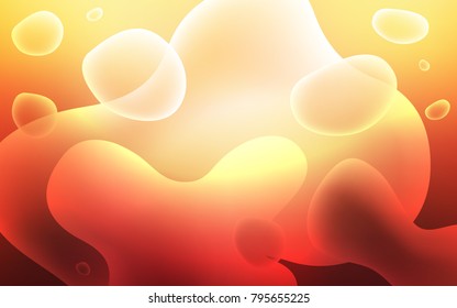 Light Red, Yellow vector template with bent ribbons. Shining illustration, which consist of blurred lines, circles. A new texture for your  ad, booklets, leaflets.