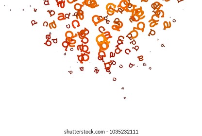 Light Red, Yellow vector texture with ABC characters. Shining illustration with ABC symbols on abstract template. Template can be used as a background for ads of typography.