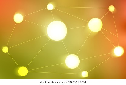 Light Red, Yellow vector texture with disks, lines. Colorful illustration with circles and lines in futuristic style. Pattern can be used for ads, leaflets.