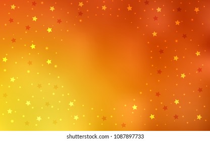 Light Red, Yellow vector texture with beautiful stars. Shining colored illustration with stars. The pattern can be used for new year ad, booklets.