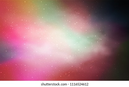 Light Red, Yellow vector texture with milky way stars. Blurred decorative design in simple style with galaxy stars. Smart design for your business advert.