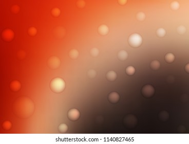 Light Red, Yellow vector texture with disks. Beautiful colored illustration with blurred circles in nature style. Beautiful design for your business natural advert.