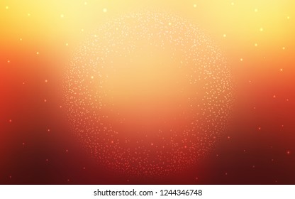 Light Red, Yellow vector texture with milky way stars. Space stars on blurred abstract background with gradient. Template for cosmic backgrounds.