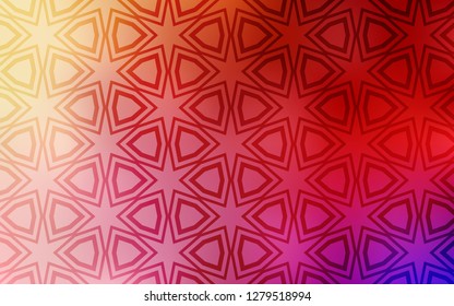 Light Red, Yellow vector texture with beautiful stars. Stars on blurred abstract background with gradient. Pattern for wrapping gifts.