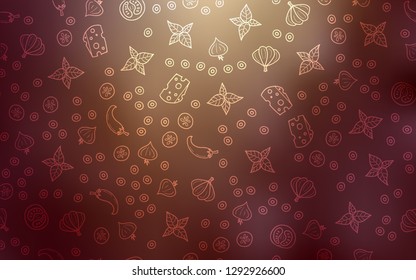Light Red, Yellow vector texture with delicious snacks. Illustration with set of fresh food in doodle style. Pattern for ad, booklets, leaflets of restaurants.