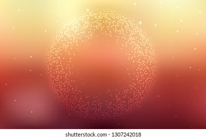 Light Red, Yellow vector texture with milky way stars. Shining illustration with sky stars on abstract template. Pattern for astronomy websites.