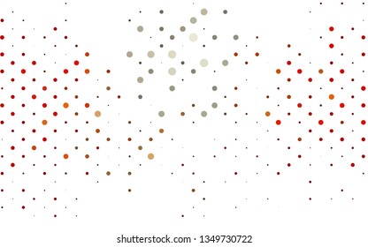 Light Red, Yellow vector texture with disks. Blurred decorative design in abstract style with bubbles. Pattern for ads, booklets.