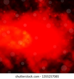 Light Red, Yellow vector texture with circles. Abstract decorative design in gradient style with bubbles. Design for your commercials.