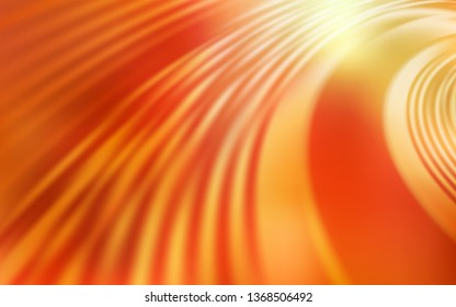 Light Red, Yellow vector texture with curved lines. A circumflex abstract illustration with gradient. Colorful wave pattern for your design.