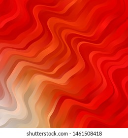 Light Red, Yellow vector texture with circular arc. Abstract illustration with bandy gradient lines. Template for your UI design.