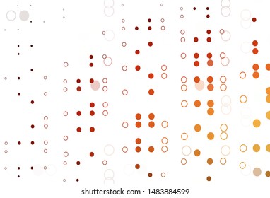 Light Red, Yellow vector texture with disks. Blurred decorative design in abstract style with bubbles. Design for posters, banners.