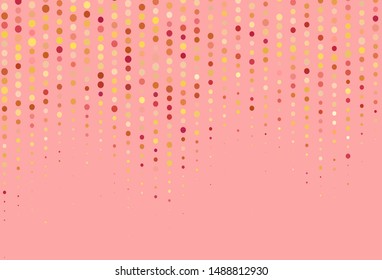 Light Red, Yellow vector texture with disks. Glitter abstract illustration with blurred drops of rain. New template for your brand book.
