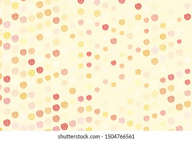 Light Red, Yellow vector texture with curved lines. Colorful illustration in abstract style with gradient. The best colorful design for your business.