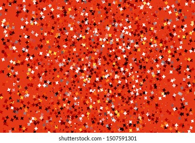 Light Red, Yellow vector texture with beautiful stars. Shining colored illustration with stars. Pattern for astronomy websites.
