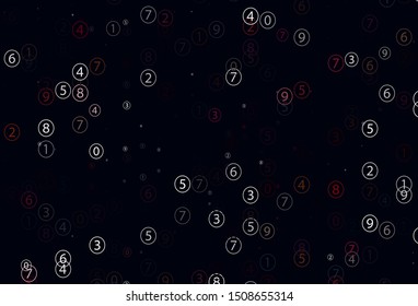 Light Red, Yellow vector texture with mathematic symbols. Shining colorful illustration with isolated Digit signs. Template for landing page of typography.