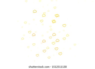 Light Red, Yellow vector texture with lovely hearts. Illustration with hearts in love concept for valentine's day. Pattern for marriage gifts, congratulations.