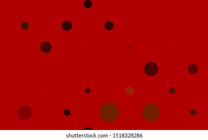 Light Red, Yellow vector texture with disks. Illustration with set of shining colorful abstract circles. Design for business adverts.