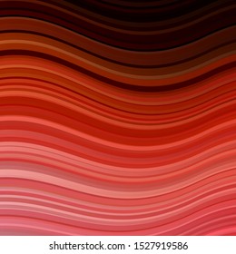 Light Red, Yellow vector texture with curves. Colorful geometric sample with gradient curves.  Pattern for busines booklets, leaflets