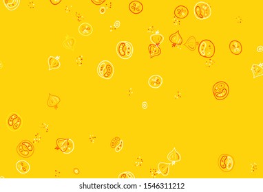 Light Red, Yellow vector texture with delicious snacks. Colorful decorative design of snacks in doodle style. Pattern for ad, booklets, leaflets of restaurants.