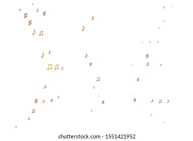 Light Red, Yellow vector texture with musical notes. Modern abstract illustration with melody keys. Modern design for wallpapers.