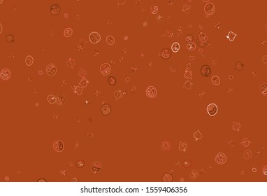 Light Red, Yellow vector texture with delicious snacks. Illustration with set of fresh food in doodle style. Doodle design for your business advert of cafes.