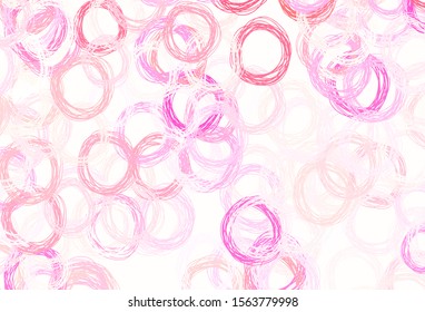 Light Red, Yellow vector texture with disks. Abstract illustration with colored bubbles in nature style. Pattern for ads, leaflets.