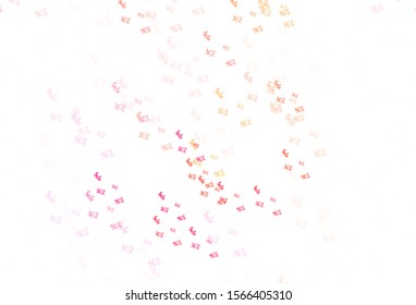 Light Red, Yellow vector texture with selling prices 30, 50, 90 %. Abstract illustration with colorful gradient symbols of sales. Design for business ads, commercials.