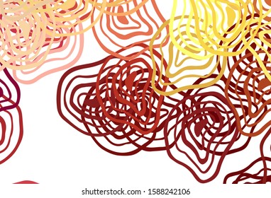 Light Red, Yellow vector texture with wry lines. Colorful illustration in simple style with gradient. Template for cell phone screens.