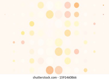 Light Red, Yellow vector texture with disks. Modern abstract illustration with colorful water drops. Design for poster, banner of websites.