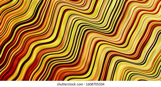Light Red, Yellow vector texture with curves. Colorful abstract illustration with gradient curves. Best design for your posters, banners.