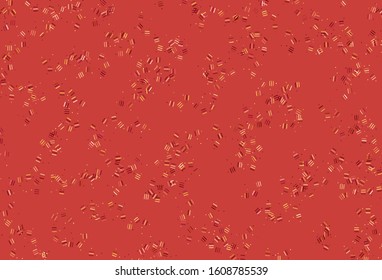 Light Red, Yellow vector texture with colored lines, dots. Colorful shining illustration with lines on abstract template. Smart design for your business advert.
