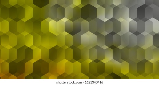 Light Red, Yellow vector texture with colorful hexagons. Colorful hexagons on blur backdrop. Pattern for landing pages.