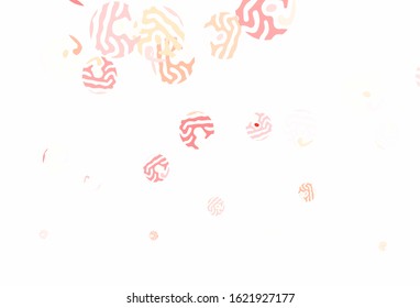 Light Red, Yellow vector texture with disks. Beautiful colored illustration with blurred circles in nature style. New template for your brand book.