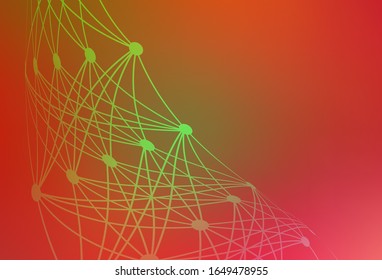 Light Red, Yellow vector texture with artificial intelligence concept. Shining colorful illustration with real structure of AI. Smart design for promotion of bid data.