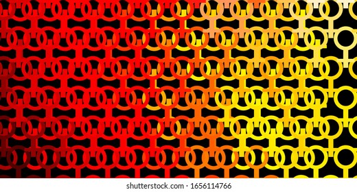 Light Red, Yellow vector texture with women's rights symbols. Simple design in abstract style with women’s rights activism. Design for International Women’s Day.