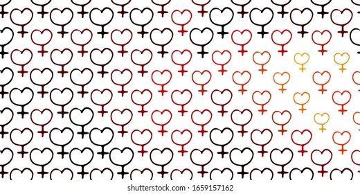 Light Red, Yellow vector texture with women's rights symbols. Simple design in abstract style with women’s rights activism. Best design to show the power of women.