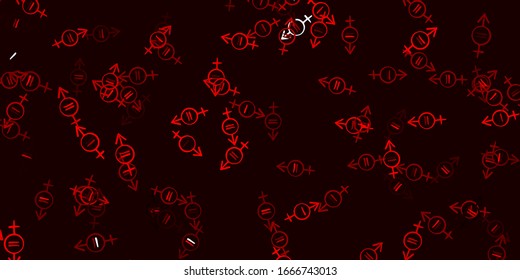 Light Red, Yellow vector texture with women's rights symbols. Simple design in abstract style with women’s rights activism. Design for International Women’s Day.